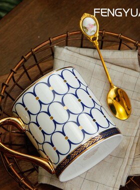 骨瓷马克杯办公室喝水杯子情侣水B杯大容量礼盒装情侣陶瓷杯子套