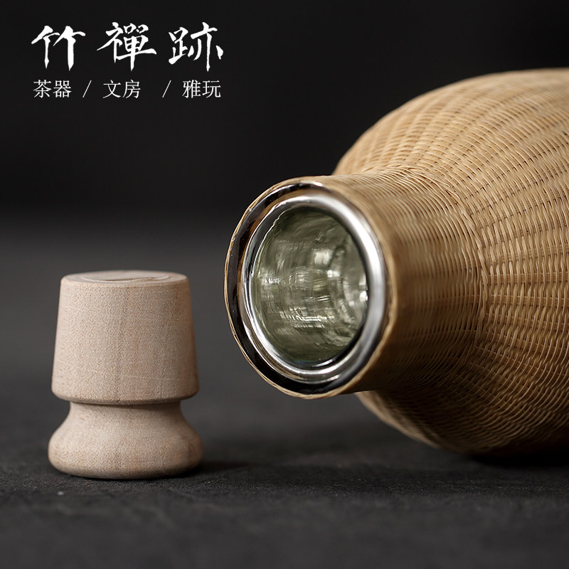 竹禅迹竹编热水瓶 竹丝扣瓷纯手工旅行便携保T温热水壶怀旧茶具,餐饮具,保冷/保温杯,淘宝优惠券,粉丝福利购,淘宝优惠卷
