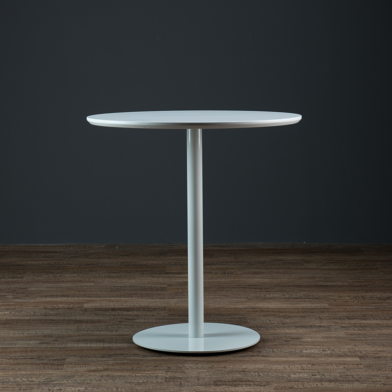 北欧白色小圆桌家用小户型餐桌原木色办公洽谈桌黑色圆形咖啡桌子