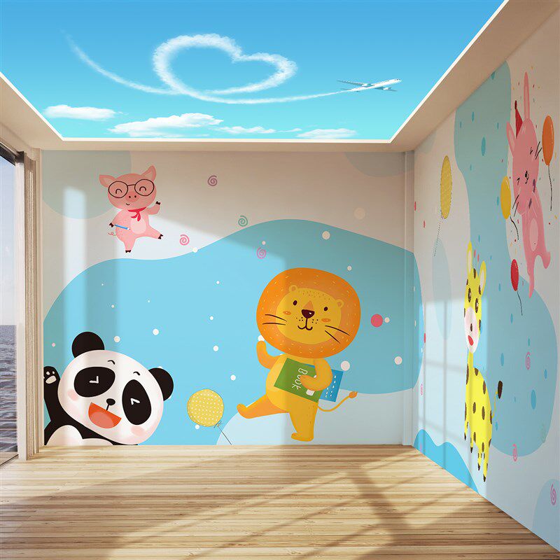 儿童房卡通墙贴画 画幼儿园壁贴自粘壁纸定制壁画 画免费设计墙面