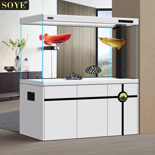 索一鱼缸客厅大型超白生态落地底滤家用隔断智能水族箱2024新款
