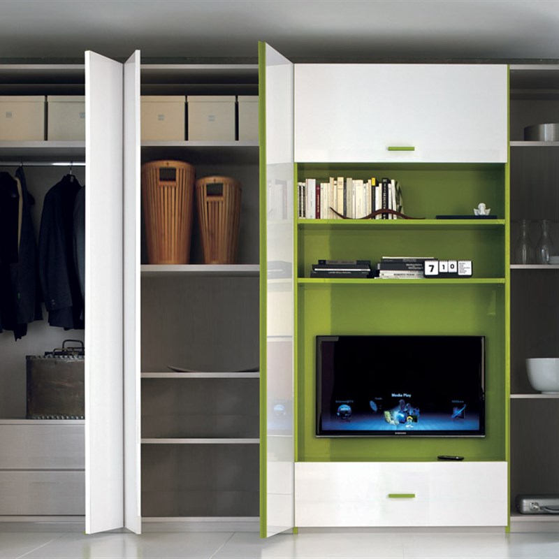 E0级板北欧风整体烤漆大开门柜木质电视柜组合橱用 简约衣柜