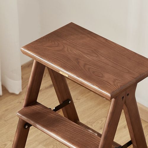 实木梯凳家用梯子折叠凳子厨房高板凳登高三步梯多功能踏板吧台凳