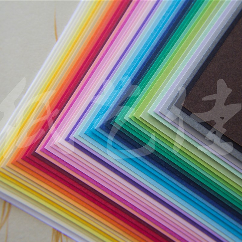 42色8K8开180g克彩色硬卡纸雕纸模型美工DIY手工厚贺卡纸衍纸底卡