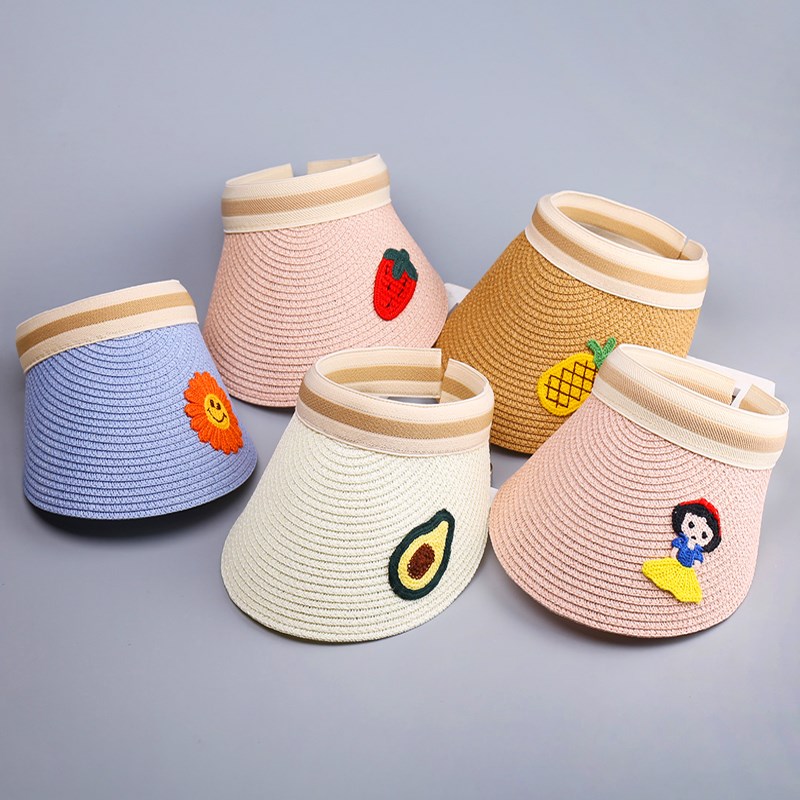 儿童防晒帽夏季空顶大檐亲子遮阳草帽男女童宝宝公主出游沙滩凉帽