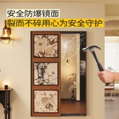 中古暗藏式 饰画穿衣镜隐形推拉可关闭镜子挂墙玄关试衣镜 全身镜装