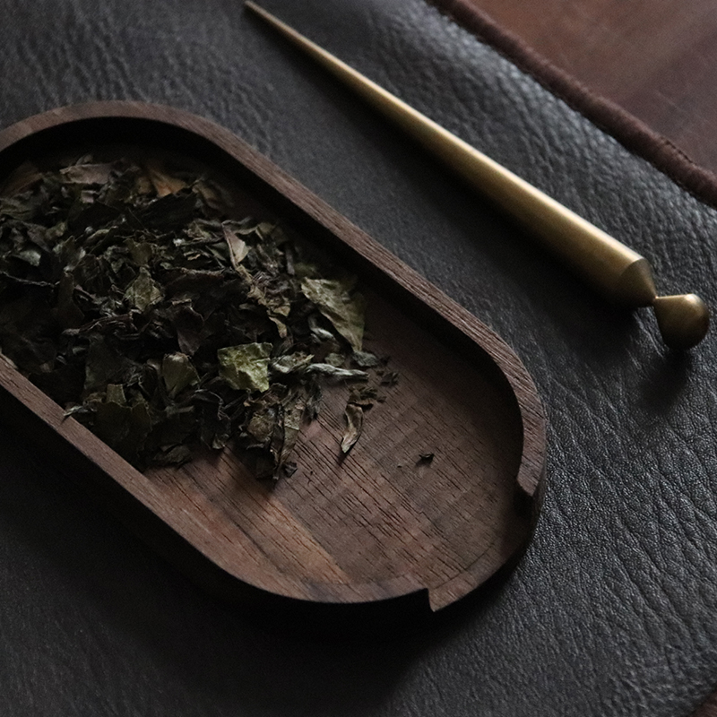 手工黑胡桃纯铜茶则茶勺茶针茶道功夫茶具零配件泡茶工具茶匙套组