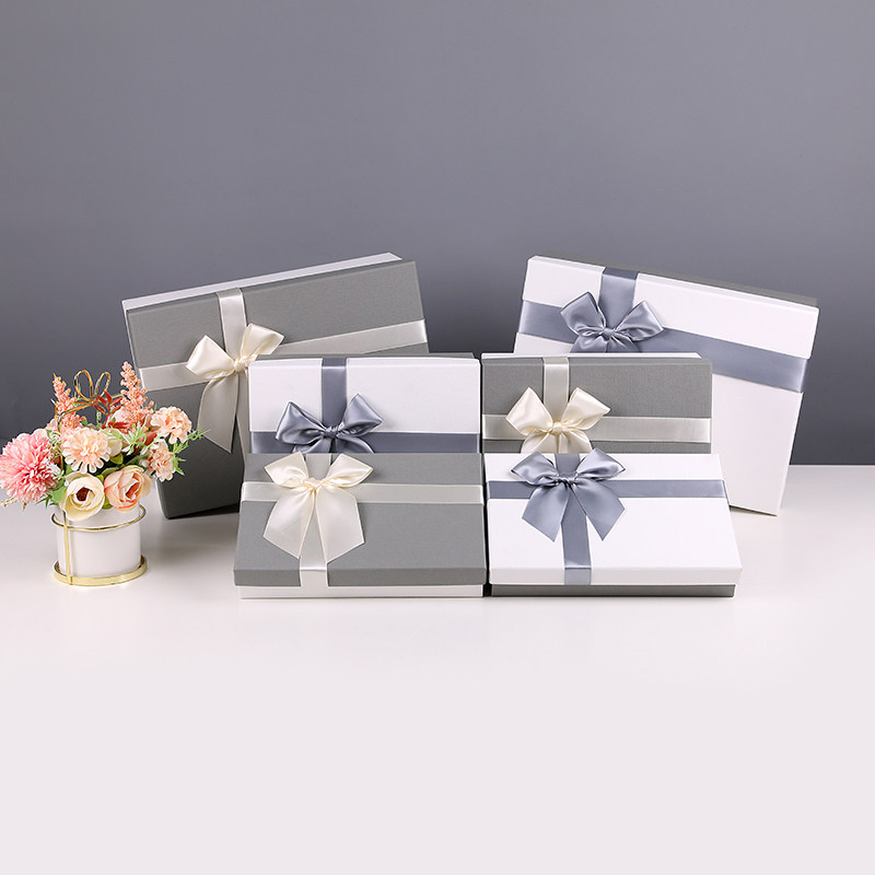 礼盒空盒精美简约礼物盒围巾衣服包装盒 长方形礼品盒定制印 logo