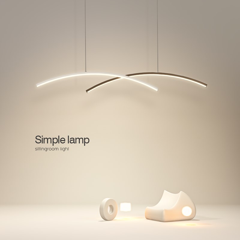 最光灯具简约吊灯led饭厅灯创意弧客厅灯卧室灯个性吧台书房灯具