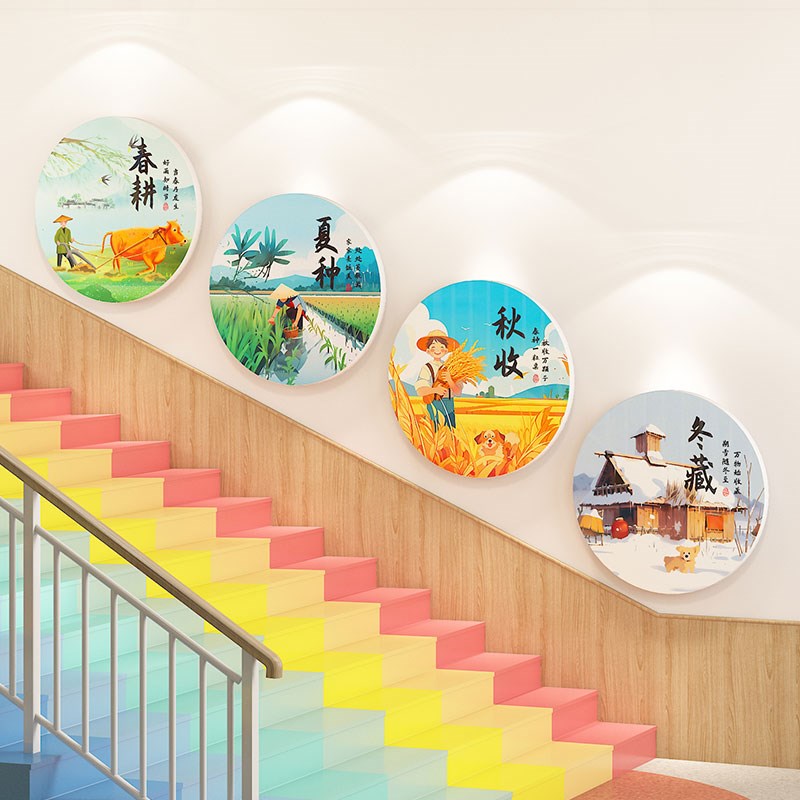春夏秋冬四季装饰挂画幼儿园环创材料走廊墙面主题文化墙贴纸成品