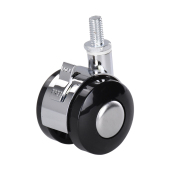 1.5寸平底家具重型万向轮合金脚轮免打孔茶几轮带刹车床头柜滑轮