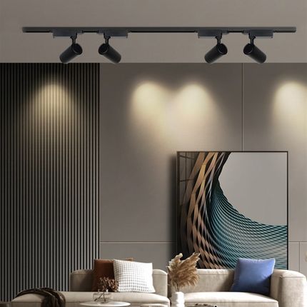 轨道灯led射灯餐厅服装店导轨灯天花背景墙cob明装导轨式射灯可调