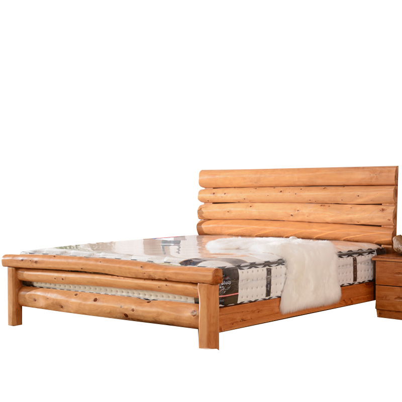 柏木原木原生态民宿家用整料床储物全实木箱体家具成都包安装组装