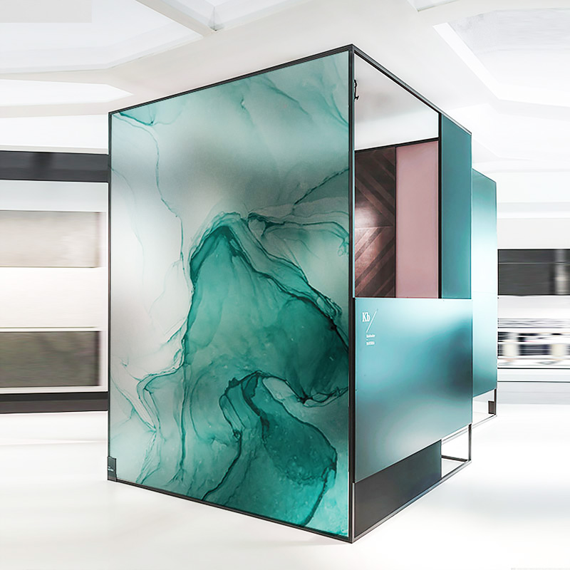 大理石纹公司无胶静电磨砂玻璃贴膜办公室新中式隔断贴纸图案定制