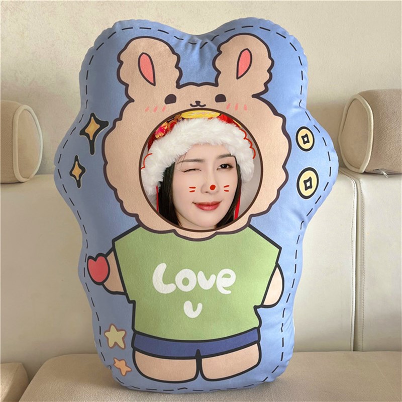 diy白鹿人形抱枕发照片定制卡通毛绒公仔送男朋友真人娃娃玩偶女