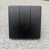 三开门铃三位3位三门铃开关按钮自动复位开关面板按钮86型黑色