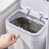 新款 带盖双开厨房客厅厕所卫生间轻奢自动打包桶 垃圾桶家用脚踏式