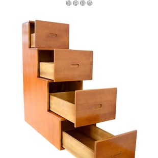 实木家用两用抽屉式储物柜上下铺可收纳柜台阶木梯子阳台阁楼楼梯