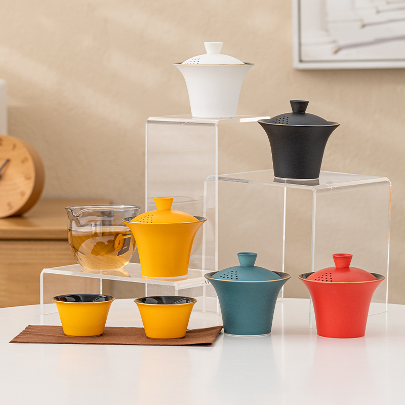 玻璃便携式旅行小茶具茶杯套装陶瓷户外随身露营快客杯泡茶壶定制