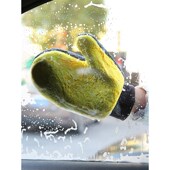 洗车手套不伤漆面防滑防水熊掌珊瑚绒双面汽车清洗工具冬天擦车l