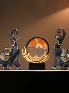 轻奢高档风生g水起流沙画摆件客厅电视柜酒柜办公室装饰品乔迁礼