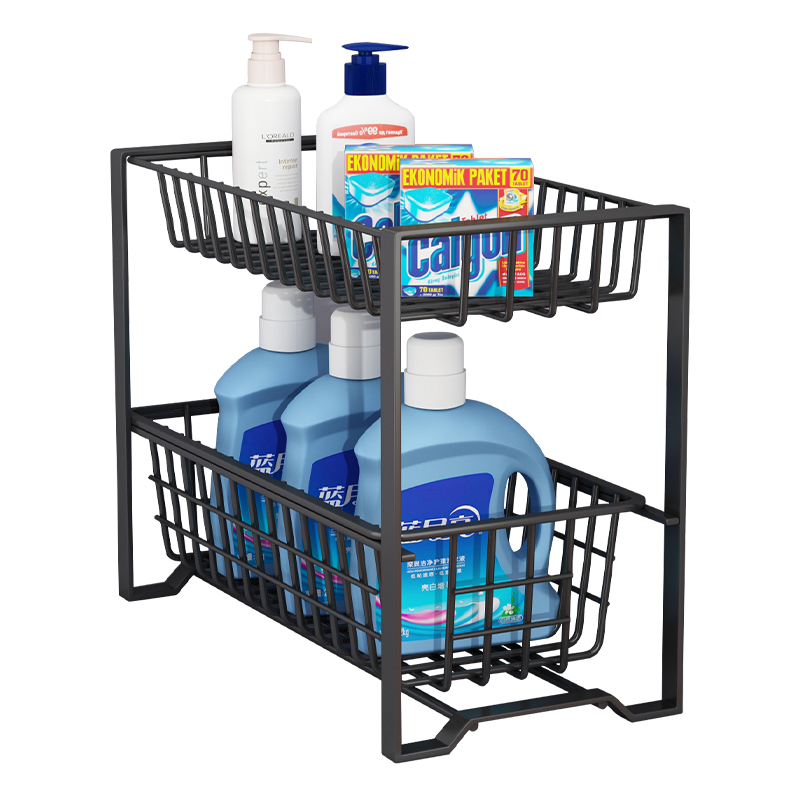 卫生间下水槽置物j架浴室厨房柜内收纳架洗手台洗手池水池橱柜分