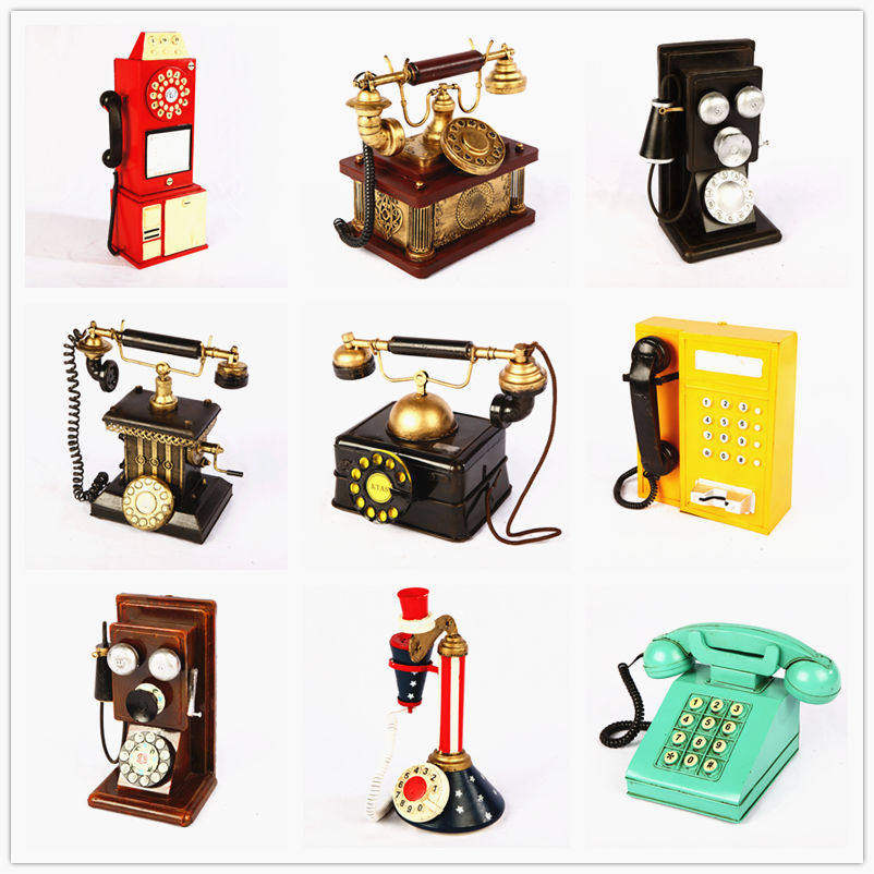 欧式复古怀旧电话机模型摆件电视柜装饰品咖啡厅店铺橱窗摄影道具,家居饰品,装饰摆件,淘宝优惠券,粉丝福利购,淘宝优惠卷