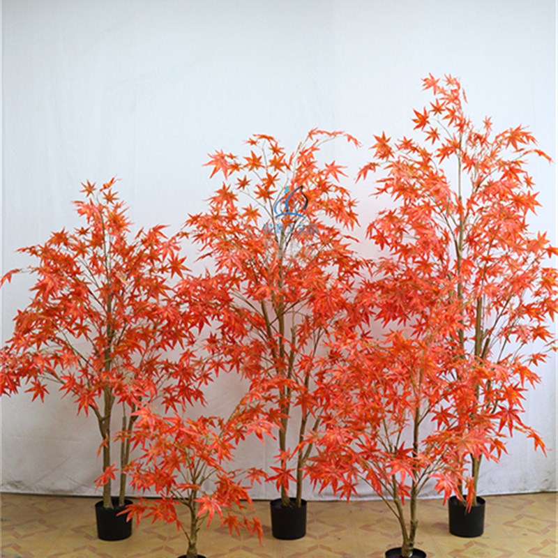 仿真红枫树大型落地盆p栽酒店商场橱窗柜仿生绿植室内外造景装饰