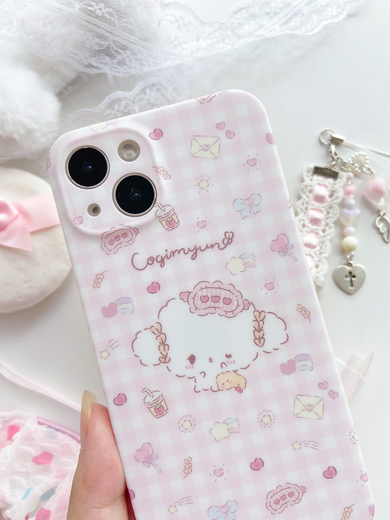 thumbnail for For Apple, OPPO, Honor, Vivo, Xiaomi Plus, Huawei, iQOO, Redmi 16ProMax, all-inclusive iphone case, girly heart powder, cute wheat cloud, film, soft and cute, good-looking pink