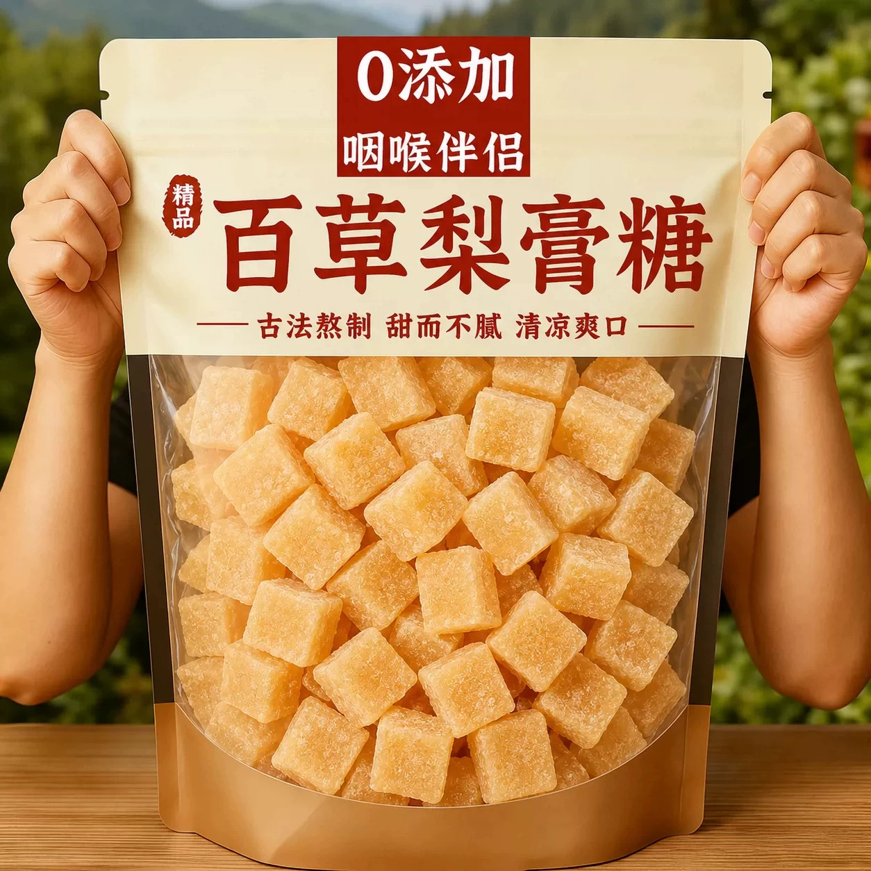 百草梨膏糖梨膏糖化痰止咳润肺枇杷秋梨膏老人儿童清凉薄荷润喉糖