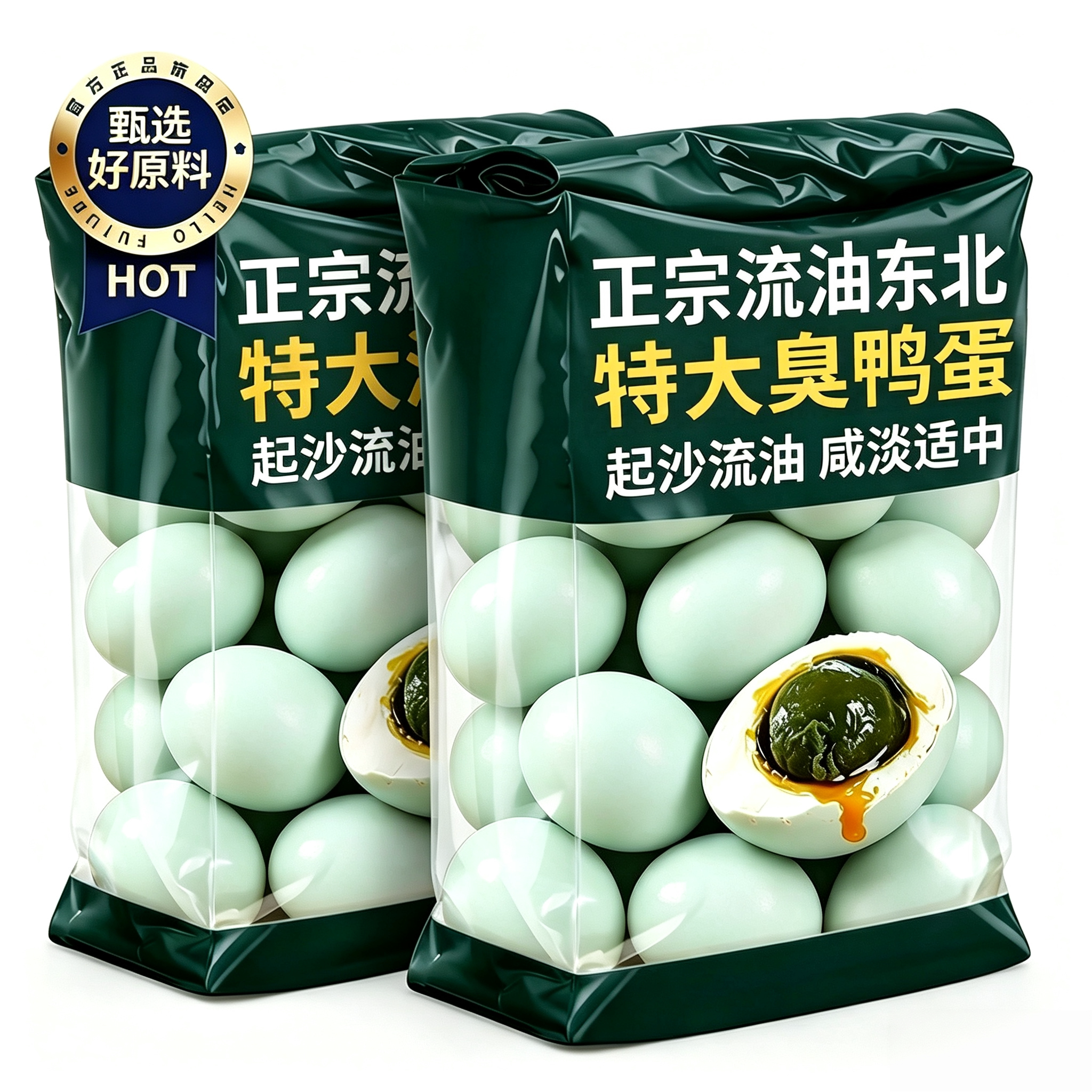 正宗东北臭鸭蛋流油起沙熟特臭鸭蛋咸鸭蛋微山老式山东不咸下饭菜