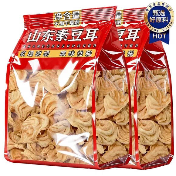 素肉豆耳官方旗舰店山东无盐大豆耳素肉凉拌菜炒菜火锅豆制品干货
