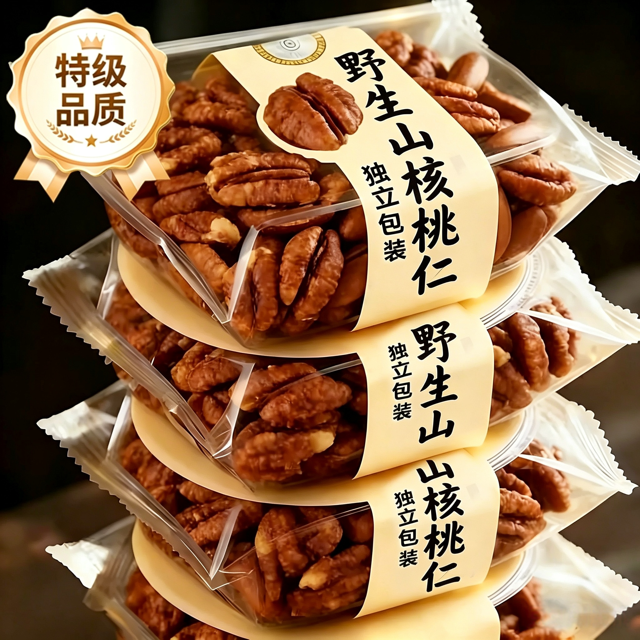高品质野生山核桃仁新货野生官方旗舰店孕妇精选独立包装坚果礼盒