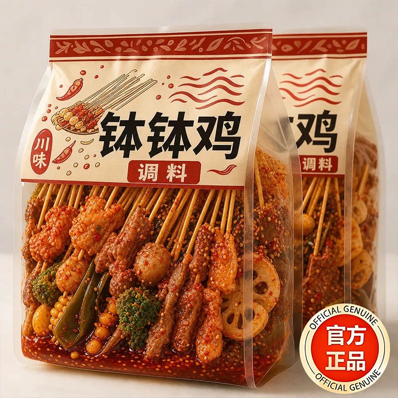 四川乐山正宗钵钵鸡调料冷锅串串香冒菜商底料麻辣烫调味料小包装图片