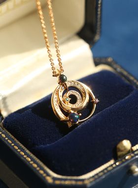 量子纠缠项链设计锆石银