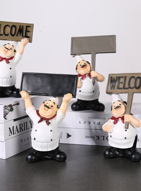 速发轻柜创意餐奢厨房可爱厨师小摆件桌面餐桌摆设酒厅餐边柜子装