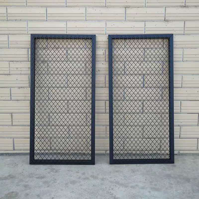 速发菱形网屏片小景铁丝网片镂空吊顶隔断墙铁艺网格风背格装饰网