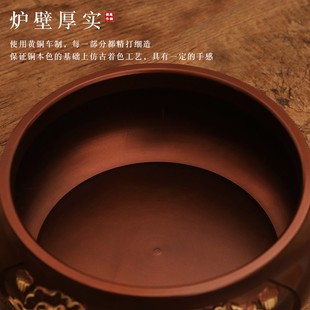 速发纯铜香炉家用特内供奉插香宣德炉莲香香薰炉供佛烧花焚香炉室