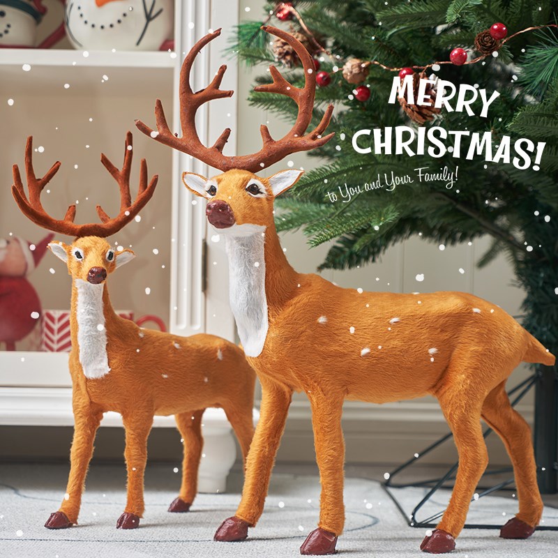 速发圣诞饰摆鹿小号大麋鹿酒店商场桌面柜台摆饰驯鹿圣诞节装件品