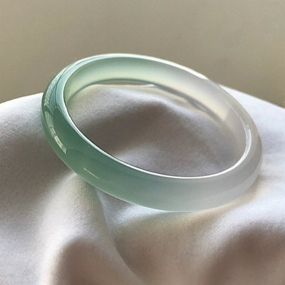 现货速发冰种玛瑙手镯款半山水冰透玉镯冰种玉髓翡翠远山黛送妈妈