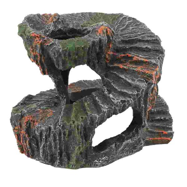 速发Aquium Tak Platm Reptile Cave Turtle Hidig Baskig