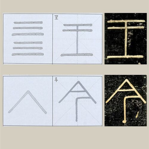 速发李斯峄山碑笔画部首 篆书毛笔宣纸描红初学者初学篆体练毛笔