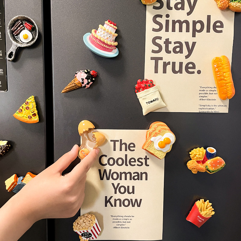 速发冰箱贴装贴2024新款个啤创意多功能食物高级感磁饰性酒开瓶器