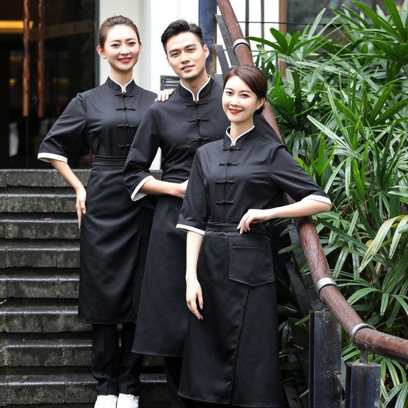 速发中式餐厅服酒员工作服夏季餐饮饭店务楼餐馆火锅茶楼服装薄