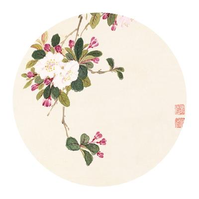 速发。新中式玄关装饰画中式圆形挂画茶室客厅餐厅实木花卉荷花圆图片