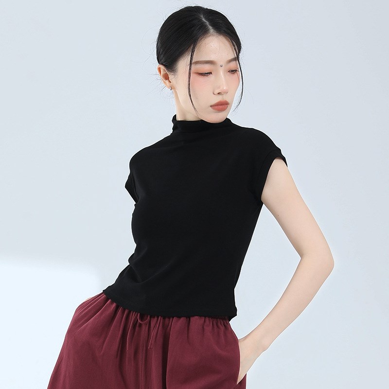 现货速发舞练功服高领舞蹈上衣背心显气质教师日常形体跳舞基训服