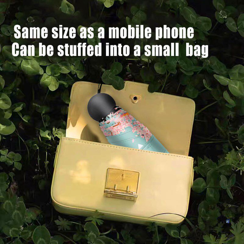 速发五折晴雨伞遮防紫伞线口袋折迷你外叠黑胶防晒超轻巧便携学生