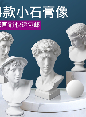 速发雕塑装膏摆件工艺品大卫小术像静物头像婚庆居家石饰美雕写生