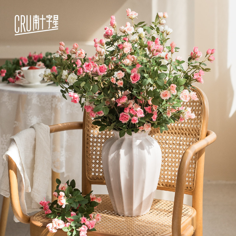 速发南客蔷星 轻奢花字薇玫瑰花干花摆件餐桌花假花插花十厅摆设