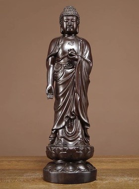 速发木尼摆件释迦牟雕实木质雕刻佛祖如来佛像阿弥佛陀花梨木工艺